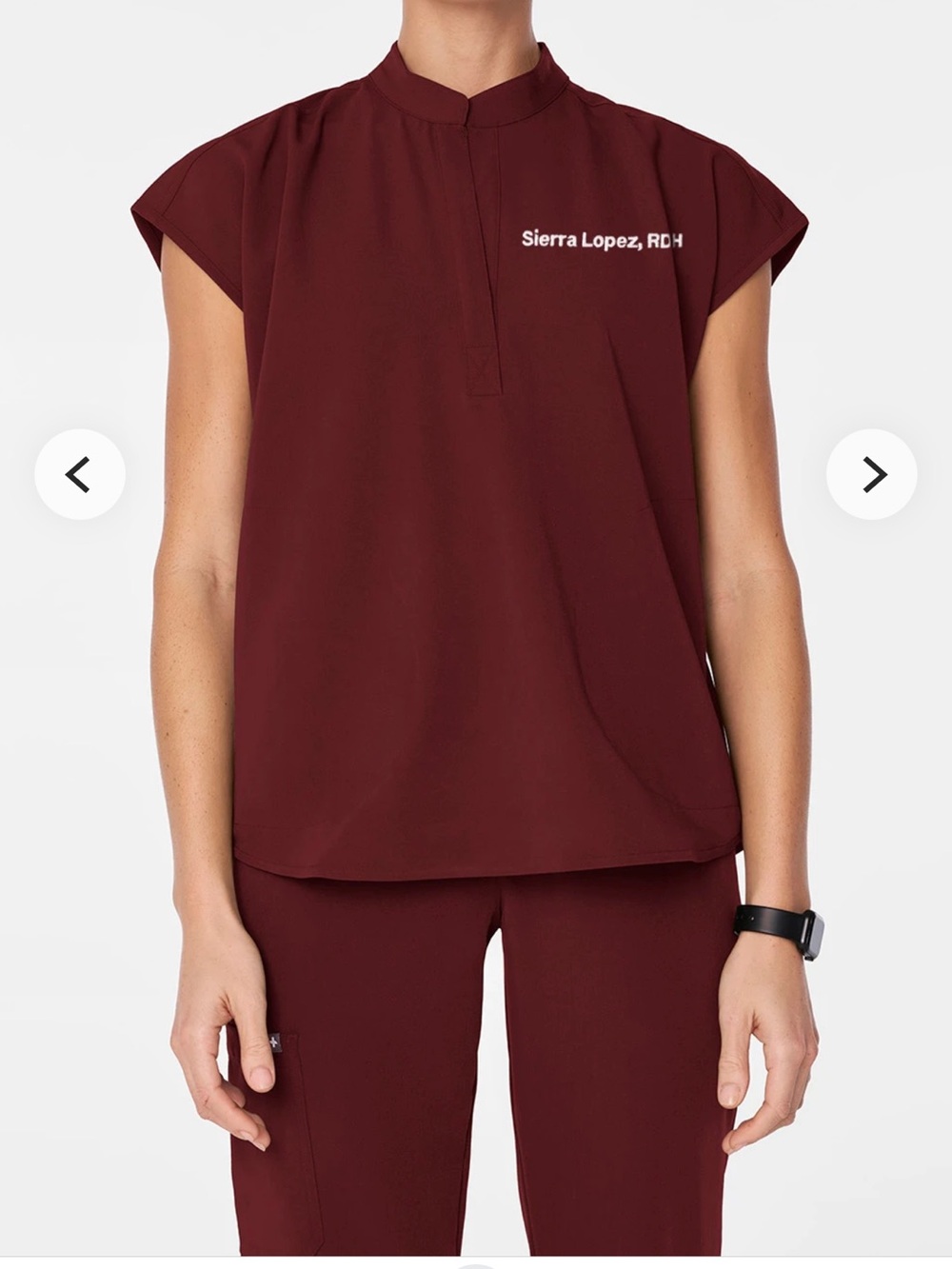 Rafaela Oversized Scrub Top - Burgundy